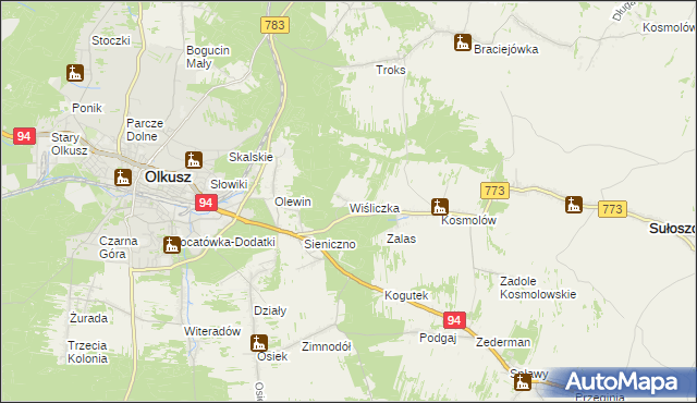 mapa Wiśliczka, Wiśliczka na mapie Targeo