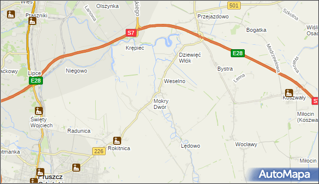 mapa Wiślina, Wiślina na mapie Targeo