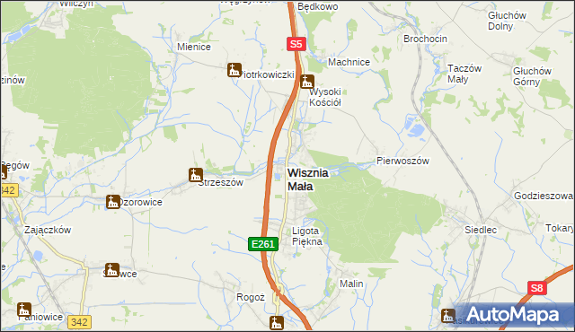 mapa Wisznia Mała, Wisznia Mała na mapie Targeo