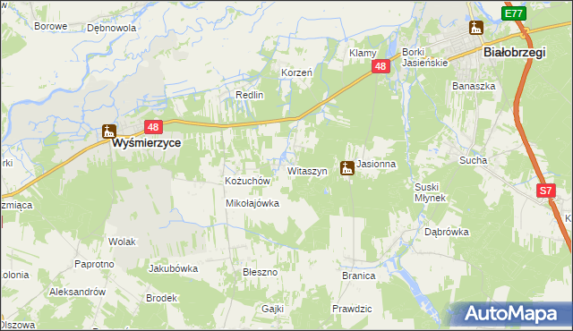 mapa Witaszyn, Witaszyn na mapie Targeo