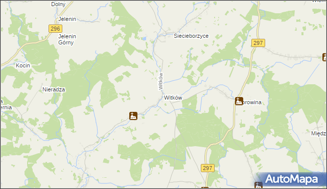 mapa Witków gmina Szprotawa, Witków gmina Szprotawa na mapie Targeo