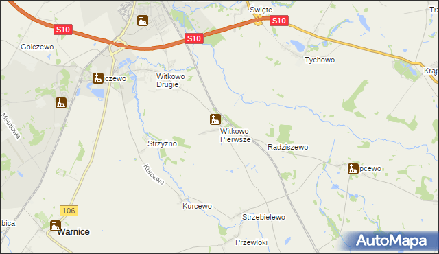 mapa Witkowo Pierwsze, Witkowo Pierwsze na mapie Targeo