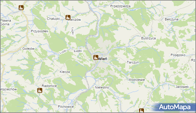 mapa Wleń, Wleń na mapie Targeo