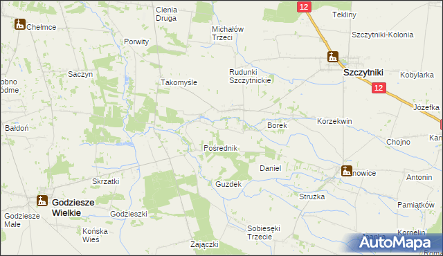 mapa Włodzimierz gmina Szczytniki, Włodzimierz gmina Szczytniki na mapie Targeo