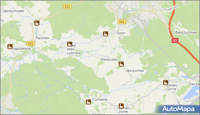 mapa Włoszczów, Włoszczów na mapie Targeo