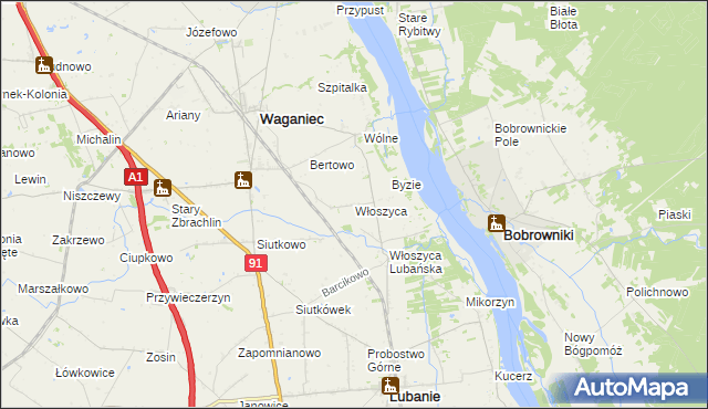 mapa Włoszyca, Włoszyca na mapie Targeo