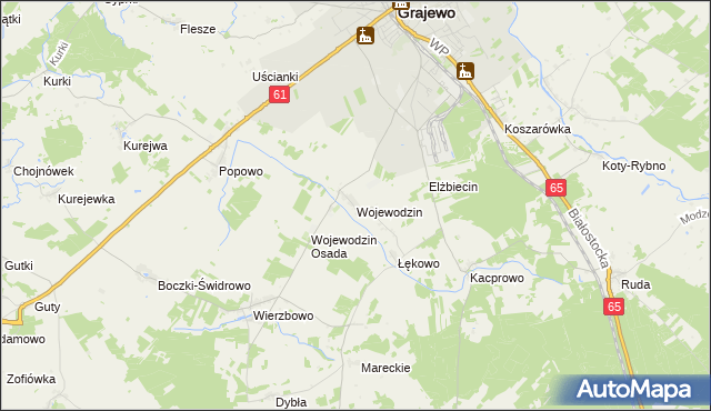mapa Wojewodzin, Wojewodzin na mapie Targeo