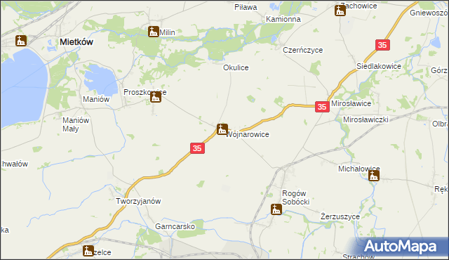 mapa Wojnarowice, Wojnarowice na mapie Targeo