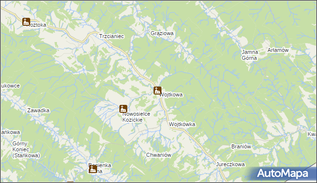 mapa Wojtkowa, Wojtkowa na mapie Targeo