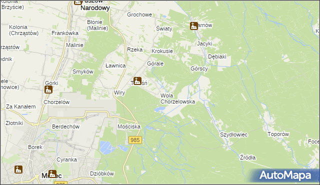 mapa Wola Chorzelowska, Wola Chorzelowska na mapie Targeo