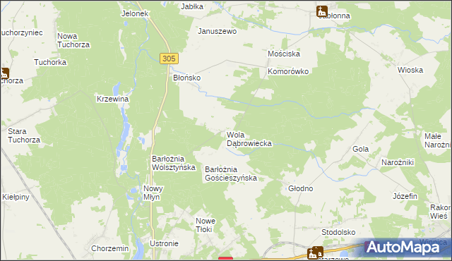 mapa Wola Dąbrowiecka, Wola Dąbrowiecka na mapie Targeo