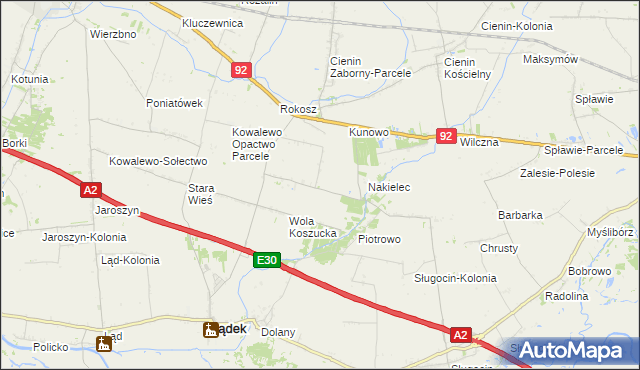 mapa Wola Koszucka-Parcele, Wola Koszucka-Parcele na mapie Targeo