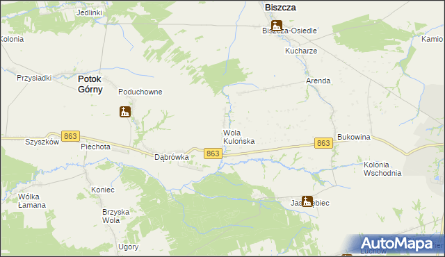 mapa Wola Kulońska, Wola Kulońska na mapie Targeo