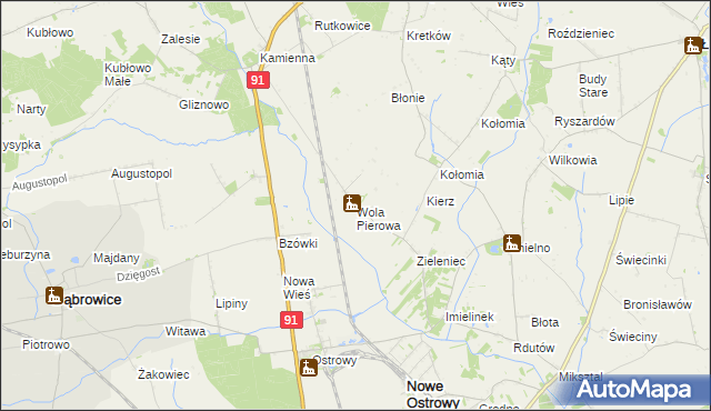 mapa Wola Pierowa, Wola Pierowa na mapie Targeo