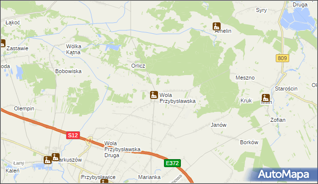 mapa Wola Przybysławska, Wola Przybysławska na mapie Targeo