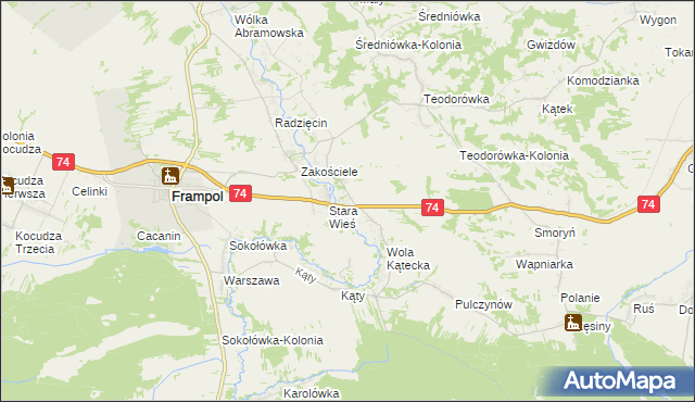 mapa Wola Radzięcka, Wola Radzięcka na mapie Targeo