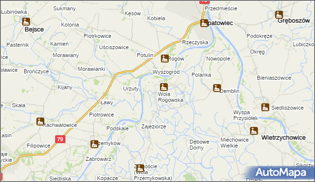 mapa Wola Rogowska, Wola Rogowska na mapie Targeo