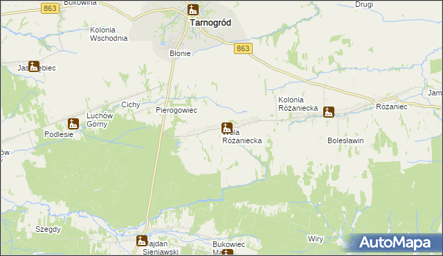 mapa Wola Różaniecka, Wola Różaniecka na mapie Targeo