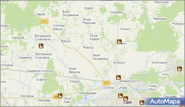 mapa Wola Stryjewska, Wola Stryjewska na mapie Targeo