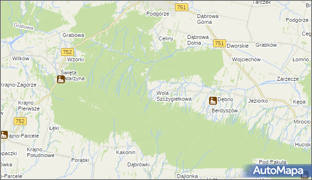 mapa Wola Szczygiełkowa, Wola Szczygiełkowa na mapie Targeo