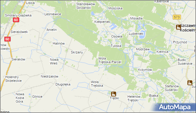 mapa Wola Trębska-Parcel, Wola Trębska-Parcel na mapie Targeo