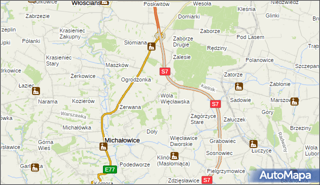 mapa Wola Więcławska, Wola Więcławska na mapie Targeo