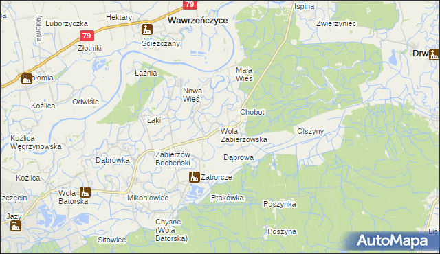 mapa Wola Zabierzowska, Wola Zabierzowska na mapie Targeo