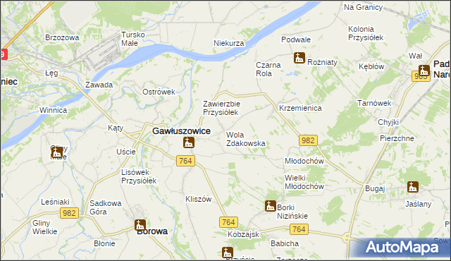 mapa Wola Zdakowska, Wola Zdakowska na mapie Targeo