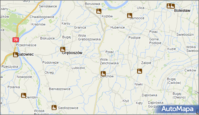 mapa Wola Żelichowska, Wola Żelichowska na mapie Targeo
