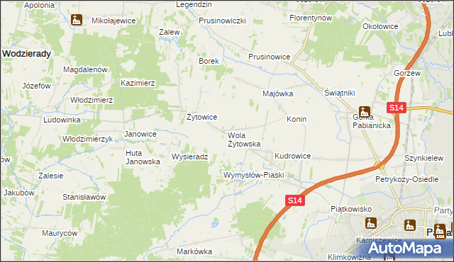 mapa Wola Żytowska, Wola Żytowska na mapie Targeo