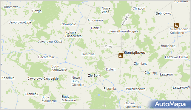 mapa Wolany gmina Siemiątkowo, Wolany gmina Siemiątkowo na mapie Targeo