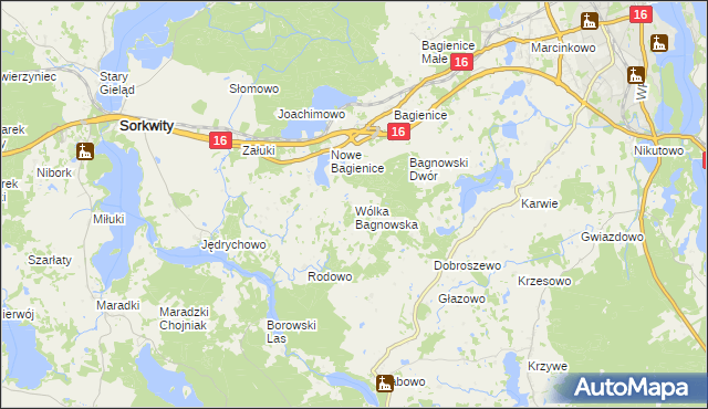 mapa Wólka Bagnowska, Wólka Bagnowska na mapie Targeo