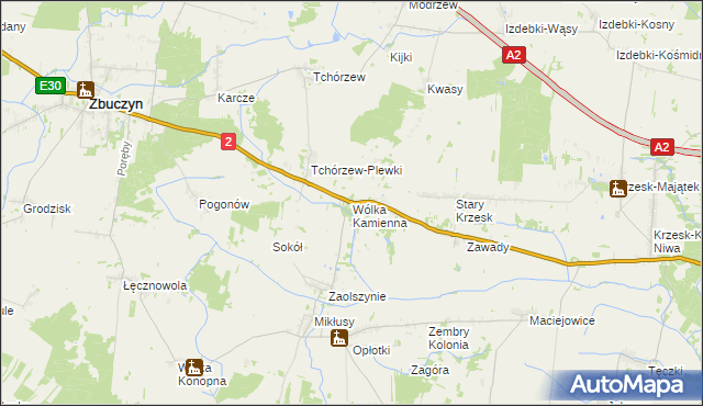 mapa Wólka Kamienna, Wólka Kamienna na mapie Targeo