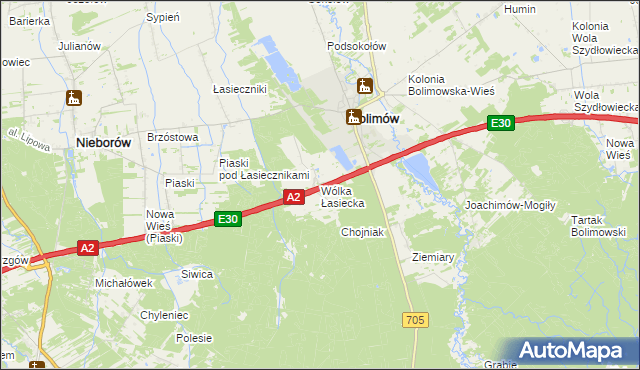 mapa Wólka Łasiecka, Wólka Łasiecka na mapie Targeo