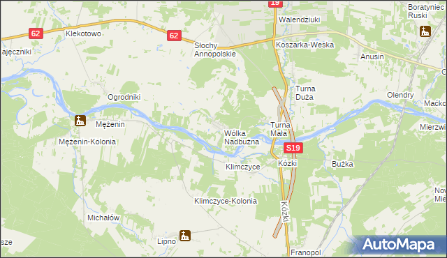 mapa Wólka Nadbużna gmina Siemiatycze, Wólka Nadbużna gmina Siemiatycze na mapie Targeo