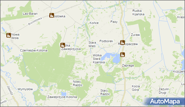 mapa Wólka Stara Kijańska, Wólka Stara Kijańska na mapie Targeo