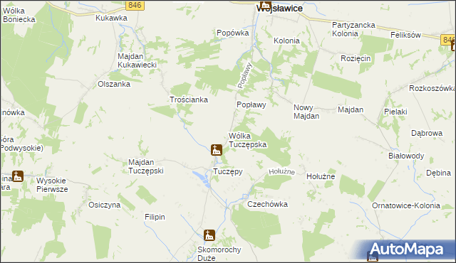 mapa Wólka Tuczępska, Wólka Tuczępska na mapie Targeo