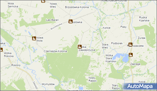 mapa Wólka Zawieprzycka, Wólka Zawieprzycka na mapie Targeo