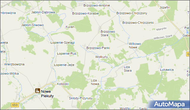 mapa Wołkuny, Wołkuny na mapie Targeo