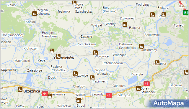 mapa Wołowice, Wołowice na mapie Targeo