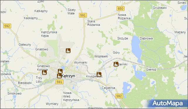 mapa Wopławki, Wopławki na mapie Targeo