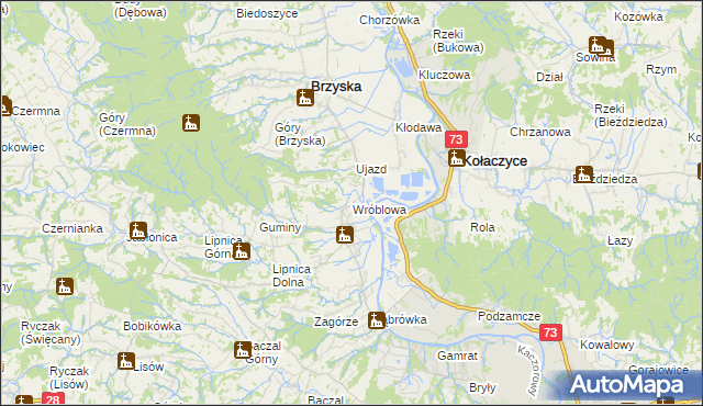 mapa Wróblowa, Wróblowa na mapie Targeo