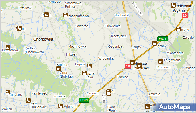 mapa Wrocanka gmina Miejsce Piastowe, Wrocanka gmina Miejsce Piastowe na mapie Targeo
