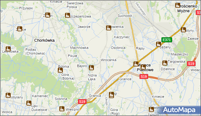 mapa Wrocanka gmina Miejsce Piastowe, Wrocanka gmina Miejsce Piastowe na mapie Targeo