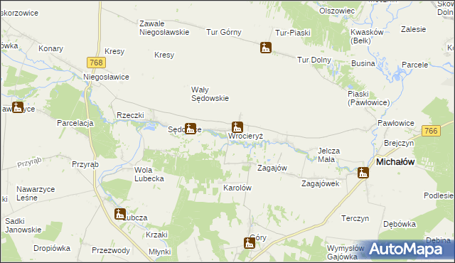 mapa Wrocieryż, Wrocieryż na mapie Targeo