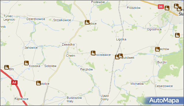 mapa Wrocisławice, Wrocisławice na mapie Targeo