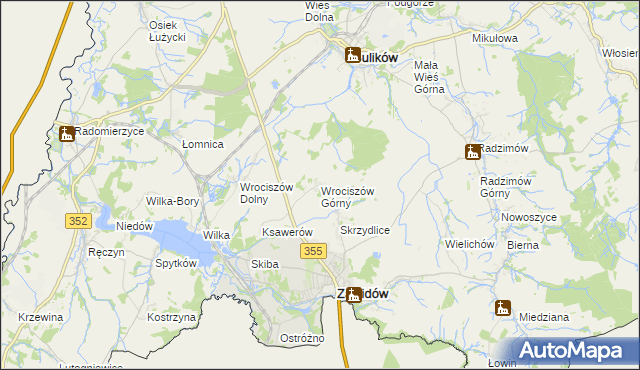 mapa Wrociszów Górny, Wrociszów Górny na mapie Targeo