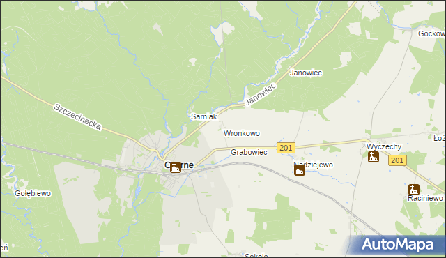 mapa Wronkowo, Wronkowo na mapie Targeo