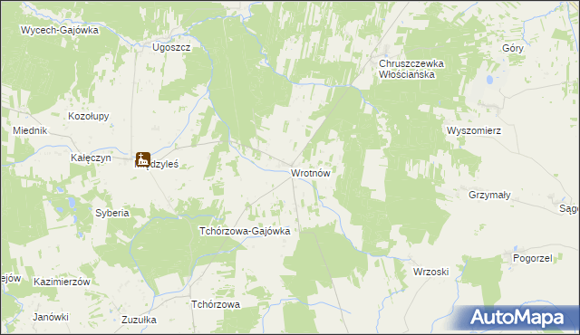 mapa Wrotnów, Wrotnów na mapie Targeo