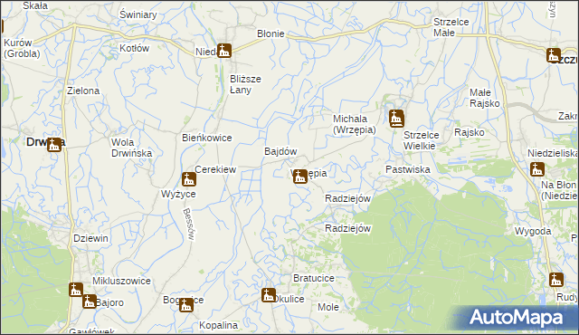 mapa Wrzępia, Wrzępia na mapie Targeo